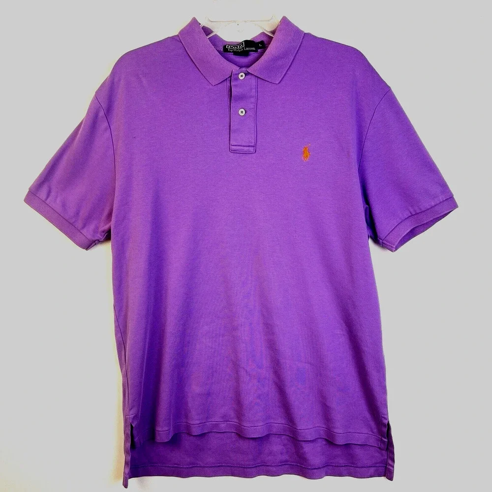 Polo By Ralph Lauren Polo Shirt Men' Large Purple Golf Preppy Knit Work Casual